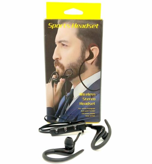 AURICULAR IN EAR BLUETOOTH SPORTS HEADSET CAJA NEGRA