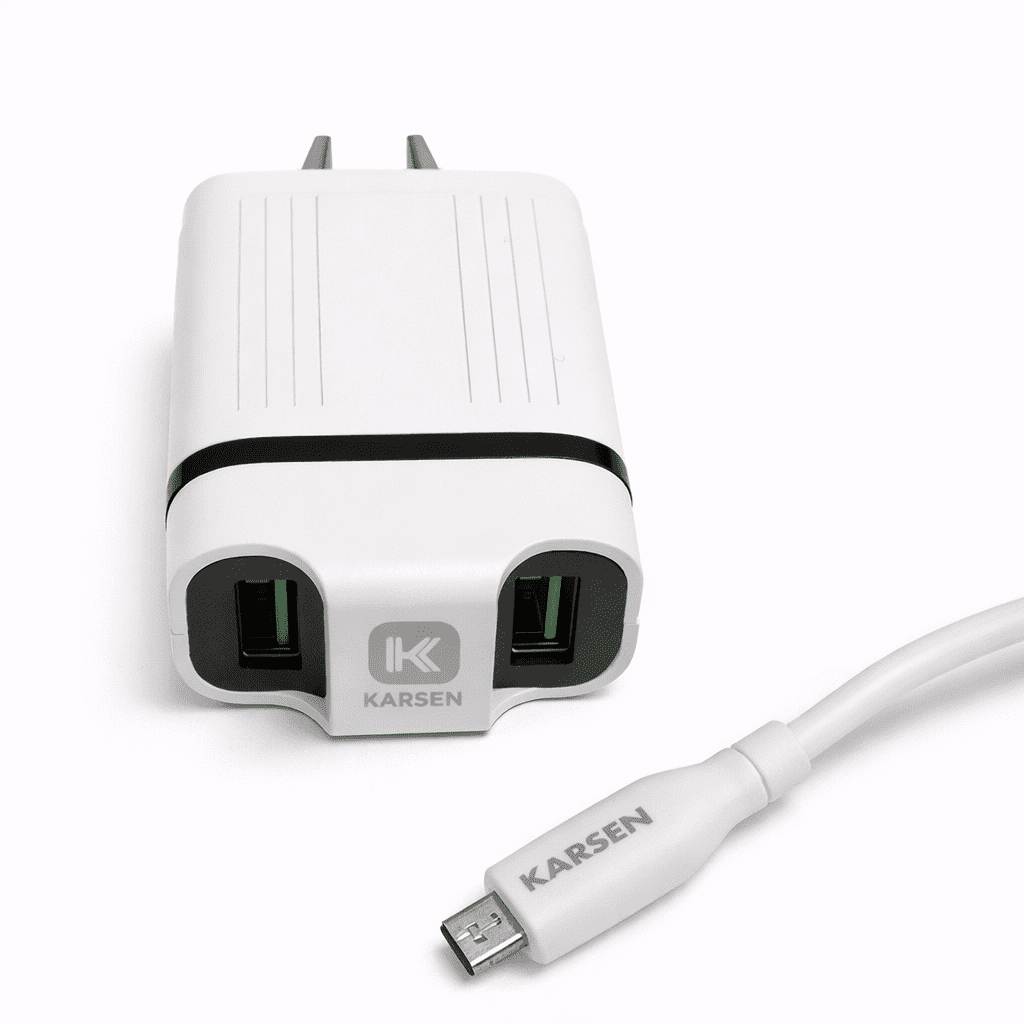 CARGADOR 2 USB A CON CABLE MICRO 3.1A CAR-3150 - Imagen 2
