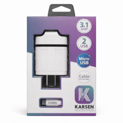 CARGADOR 2 USB A CON CABLE MICRO 3.1A CAR-3150