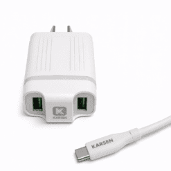 Alternative view of CARGADOR 2 USB A CON CABLE TIPO C 3.1A CAR-3150 KARSEN