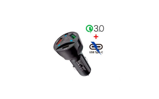 CARGADOR AUTO AC-45 QUICK CHARGE 3.0 USB + TIPO C