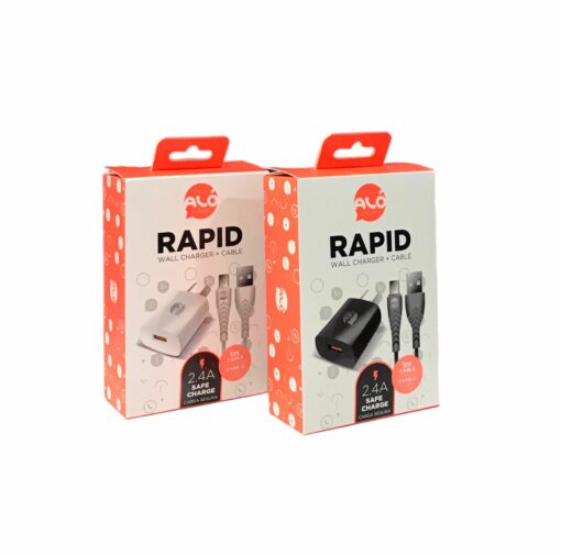 ADAPTADOR 2.4A CON CABLE TIPO C RAPID ALO