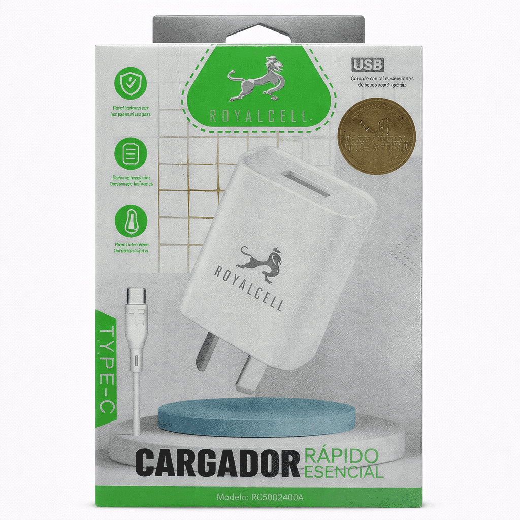 CARGADOR USB A CON CABLE TIPO C 2.4A RC5002400A