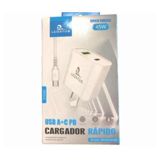 CARGADOR 220 TIPO C USB 45W 4.8A RC9004800B LEGATUS