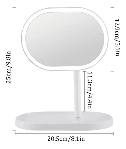 ESPEJO LED RECARGABLE OVALADO - Imagen 2