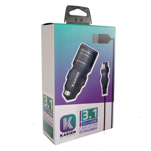 CARGADOR AUTO MICRO (2USB) 3.1 ESTRUENDO KARSEN