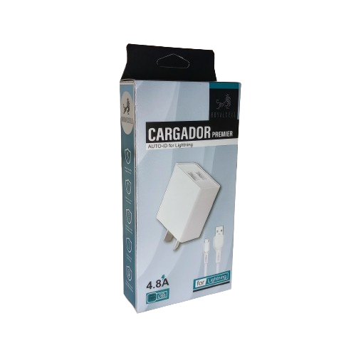 CARGADOR 220 IPHONE 4.8A 2 USB ROYALCELL RC5004800A