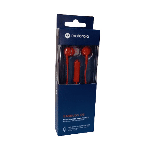 AURICULAR IN EAR EARBUDS 105 MOTOROLA ROJO - Imagen 2