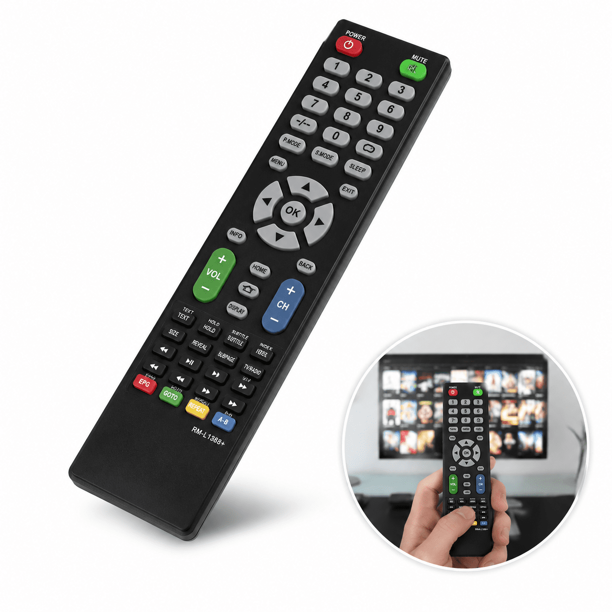 CONTROL REMOTO UNIVERSAL TV LCD/LED RM-014S/8041 - Imagen 2