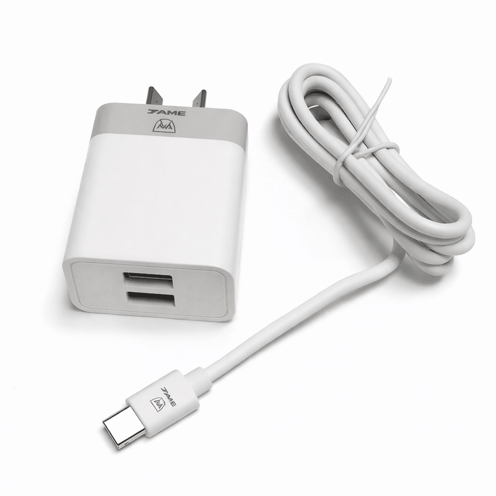 CARGADOR 2 USB A CON CABLE TIPO C 3.1A TMCC818 - Imagen 2