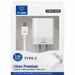 CARGADOR 2 USB A CON CABLE TIPO C 3.1A TMCC818