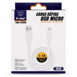 CABLE DE DATOS MICRO USB 3.1A TIME CAB-42006