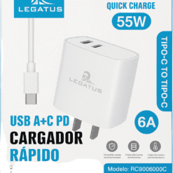 CARGADOR 220 TIPO C 55W 6A USB/C LEGATUS RC9006000C