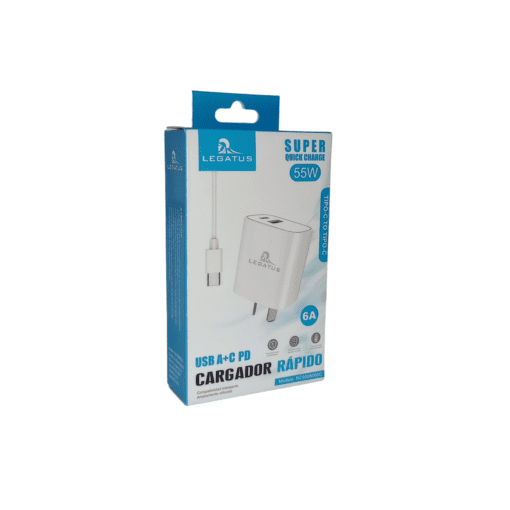 CARGADOR 220 TIPO C 55W 6A USB/C LEGATUS RC9006000C
