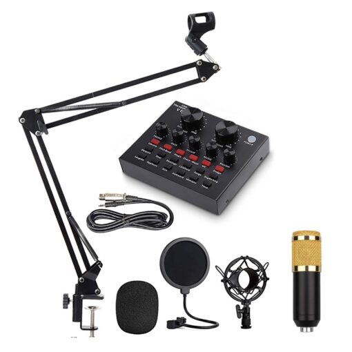 MICRÓFONO DE ESTUDIO PROFESIONAL CONDENSER CON PLACA DE SONIDO MIC-31008