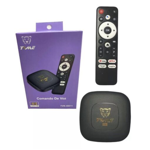 CONVERSOR SMART TV BOX TIME 4K ULTRA HD 5G COMANDO DE VOZ TVB-48012