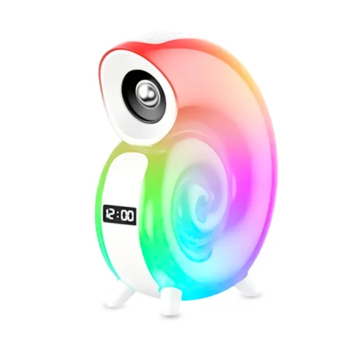 PARLANTE CARACOL CON LUZ RELOJ BT N63