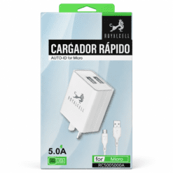 CARGADOR DOBLE USB 5A CON CABLE MICRO DESARMADO RC5005000A