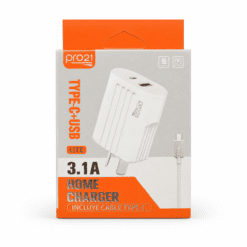 CARGADOR PRO21 P31 LITE 3.1A C/CABLE TIPO C CAJA NARANJA