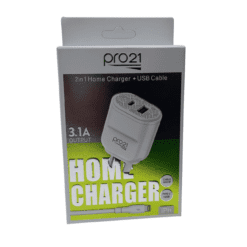 CARGADOR 220 IPHONE 3.1 ENTRADA USB/TIPO C PRO21
