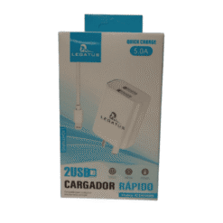 CARGADOR 220 IPHONE  5.0A 2USB CABLE DESMONTABLE LEGATUS RC5005000B