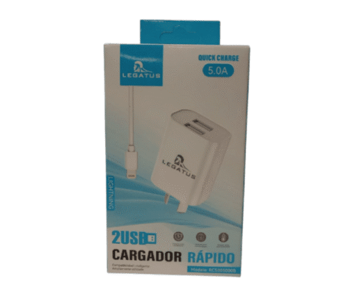 CARGADOR 220 IPHONE  5.0A 2USB CABLE DESMONTABLE LEGATUS RC5005000B