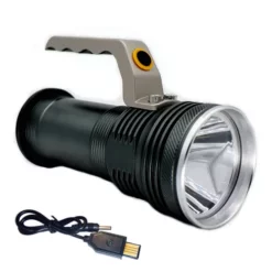 LINTERNA LED RECARGABLE CON MANIJA METAL