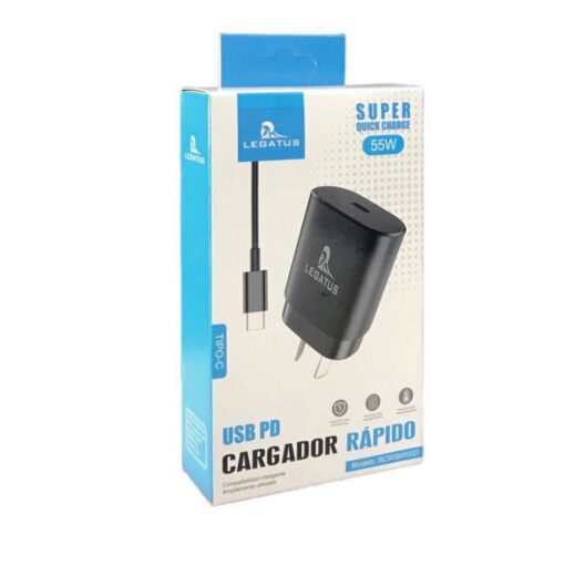 CARGADOR 220 TIPO C 55W 6A USB/C LEGATUS RC9006000D