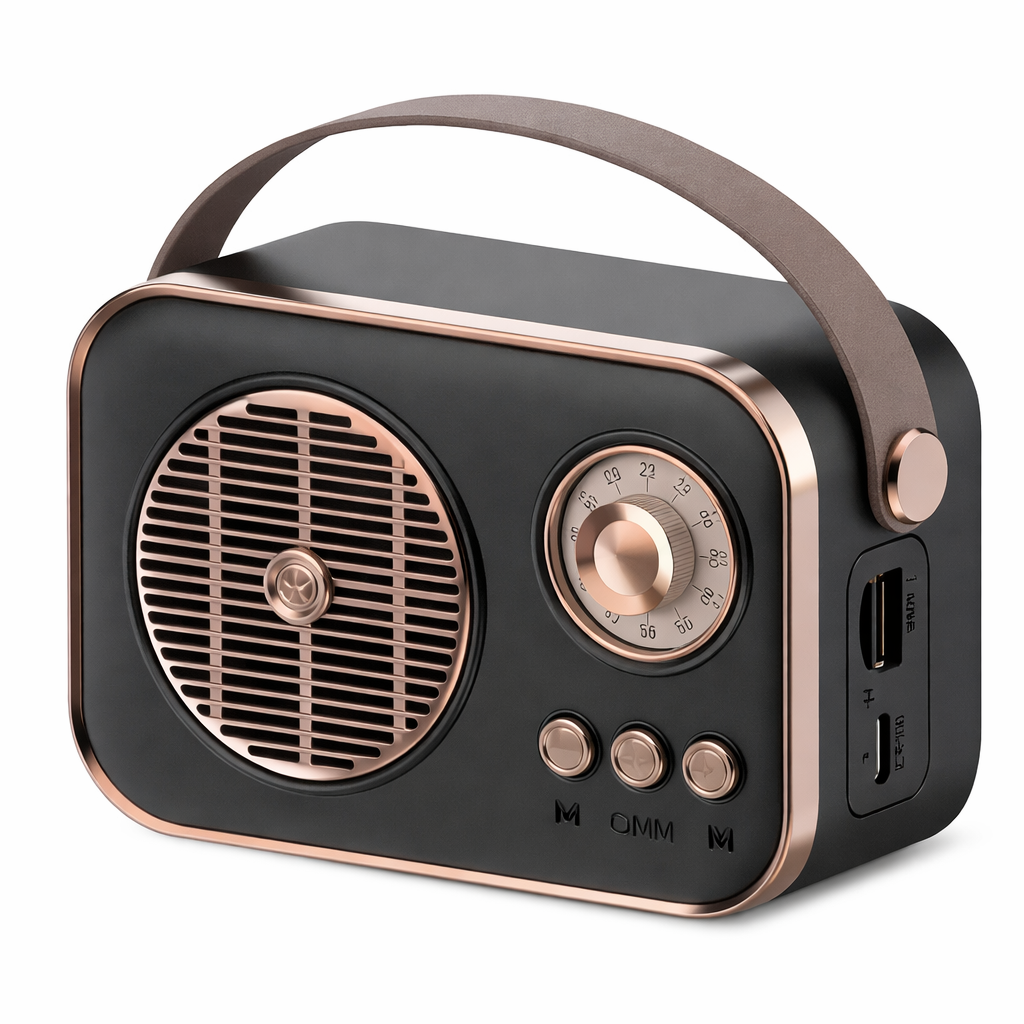 PARLANTE BLUETOOTH Y RADIO VINTAGE RECARGABLE RS-M4