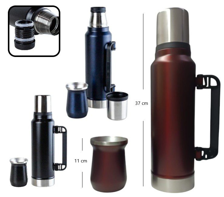 SET DE TERMO Y MATE ACERO 1400L - Imagen 2