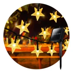 LUZ LED CALIDA SOLAR ESTRELLAS