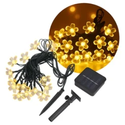 LUZ LED CALIDA SOLAR FLORES 30L