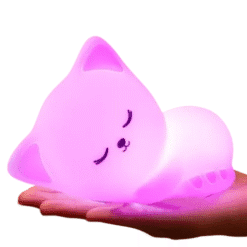 LÁMPARA VELADOR SILICONA RGB GATO ACOSTADO YH-331