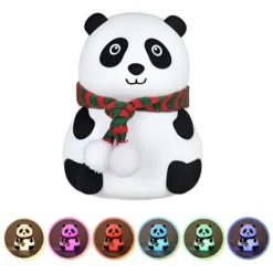 LÁMPARA VELADOR SILICONA RGB OSO PANDA QY-006