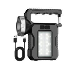 LINTERNA LED RECARGABLE CON MANIJA Y REFLECTOR SOLAR ILU0120