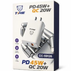 CARGADOR 220 TIPO C A TIPO C PD45W + QC 20W CC-59126