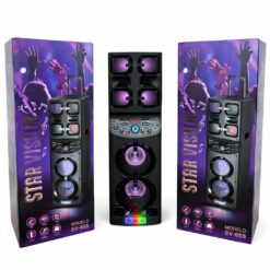 PARLANTE TORRE CON MICROFONO Y LUCES SV-655