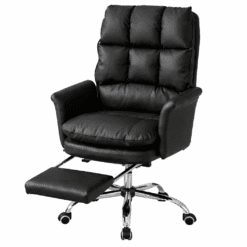 SILLA DE OFICINA CON APOYA PIES NEGRA