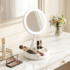 Alternative view of ESPEJO LED REDONDO CON BASE ORGANIZADORA PLEGABLE 0106