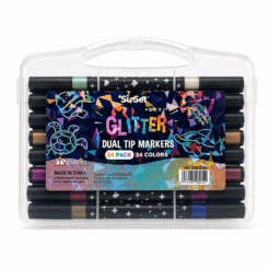 MARCADORES DOBLE PUNTA GLITTER X 12