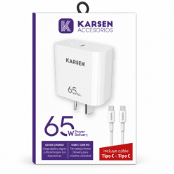 CARGADOR USB C CON CABLE TIPO C 65W CAR-6501/1680