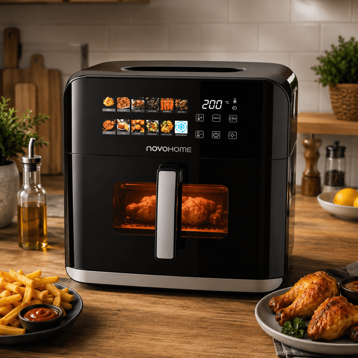 FREIDORA DE AIRE DIGITAL C/VENTANA 8.5L 1700W NH-AF802WIX - Imagen 2