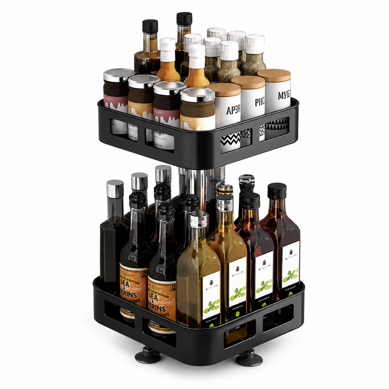 ESPECIERO GIRATORIO 360° DE 2 NIVELES PARA COCINA 0648