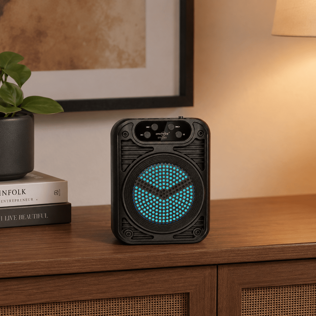 PARLANTE BLUETOOTH 4 PULGADAS C/LUZ GTS-2203 - Imagen 2