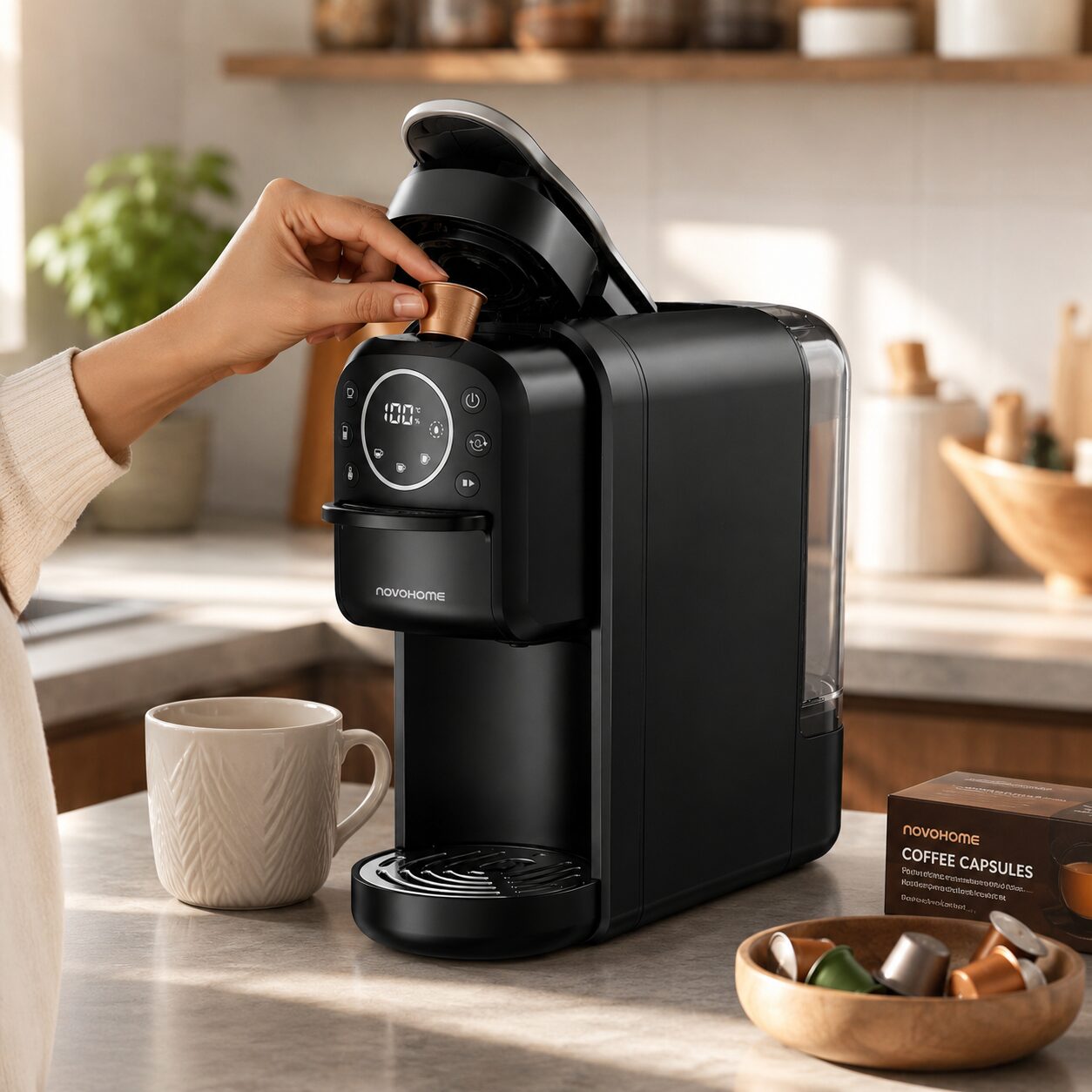 CAFETERA ELÉCTRICA MULTICÁPSULA 700ML 20 BAR MH-CM075 - Imagen 2