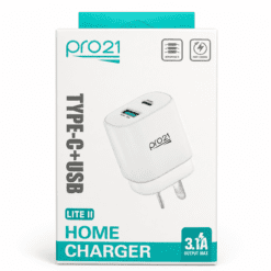 CARGADOR ADAPTADOR PRO21 P-31 LITE II 3.1A USB + TIPO C CAJA VERDE