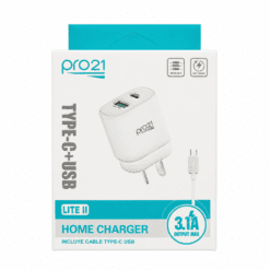 CARGADOR PRO21 P31 LITE II 3.1A C/CABLE TIPO C CAJA VERDE