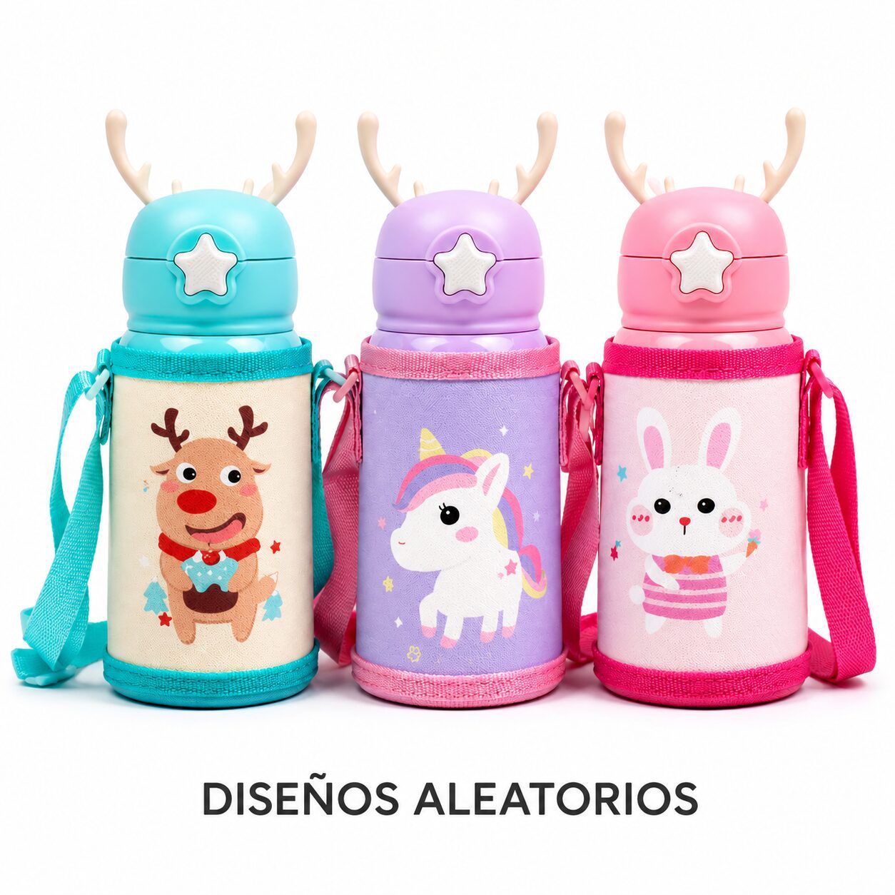 BOTELLA PLASTICA INFANTIL C/CORREA Y PICO RETRACTIL 500ML T-292