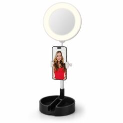 ESPEJO LED PELGABLE RECARGABLE C/SOPORTE CELULAR G3/ZX-901